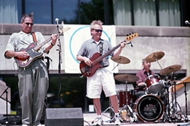 Bobby Gus (left), Dave Broderick (center) and drummer Mike Avery