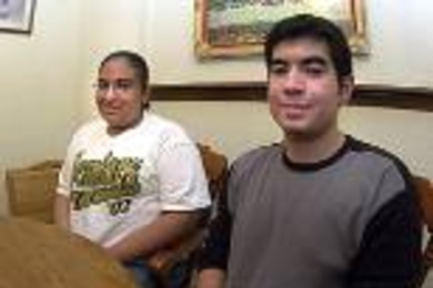 Melissa Gonzalez with her brother Gabriel Gonzalez at home in Texas. Melissa is joining her brother at MIT.
