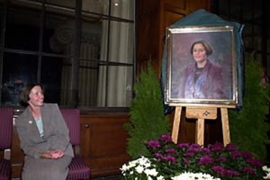 The official portrait of MIT First Lady Rebecca M. Vest was unveiled last week.
