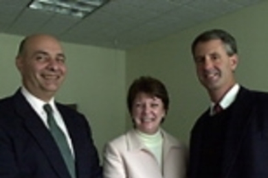 The recently promoted members of the Department of Facilities are (left to right): James Wallace, Patricia Kennedy Graham and Dave McCormick.