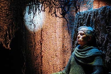 Senior lecturer Michael Ouellette portrays Hamlet's father in a ghostly video segment of MIT Dramashop's "Hamlets."