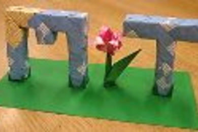 "I Have Truly Found Paradise" by sophomore Yeu-whai K. Lin, which uses 98 separate pieces of paper, won the award for most creative composition in the origami competition.