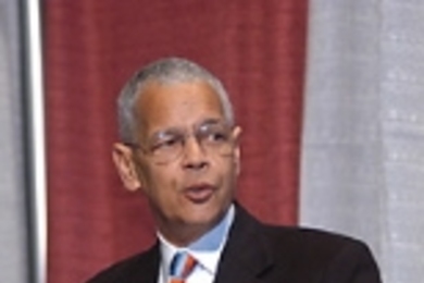 "We're seeing freedom shrink and hate expand," Julian Bond said at MIT's Martin Luther King Jr. celebratory breakfast.