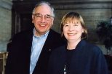 Changing of the guard: William Hecht (left) will retire as executive vice president and CEO of the Alumni Association and Elizabeth Garvin will succeed him.