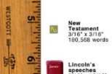 The New Testament of the King James Bible reproduced on a five-millimeter tablet by MIT Professor Pawan Sinha and two colleagues is listed as the smallest printed book reproduction in the 2003 Guinness Book of World Records. By comparison, "Lincoln," smallest book in the MIT Archives, contains four speeches by Abraham Lincoln in 160 pages of 2-point type (1/36th of an inch high).