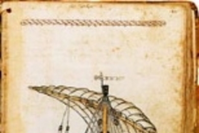 A drawing of a Venetian galley from a folio page of the 15th-century manuscript of Michael of Rhodes.