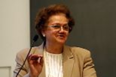 Shirley McBay, founder of the Public Service Center, speaks at the 15th anniversary celebration.