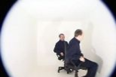 In "Luton" (2001), John Wood and Paul Harrison roll around uncontrollably on the floor of a confined space.