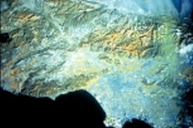 A view of the area around Northridge, Calif., where the 1994 earthquake occurred, as seen from space.