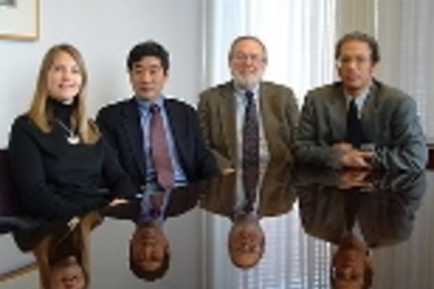 Principal investigators of the IGERT grant are (left to right) professors Dava Newman, Kenneth Oye, Merritt Roe Smith and Daniel Hastings.