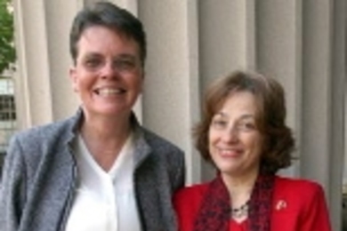 Gordon Y Billard Award winners Karen Nilsson (left) and Victoria Sirianni.