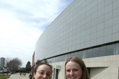 Julia Kurnik, left, and Shannon Nees worked together to create the 'Women's Guide Around MIT.'