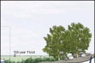 Drawing showing the MIT Stata Center's award-winning stormwater management system.