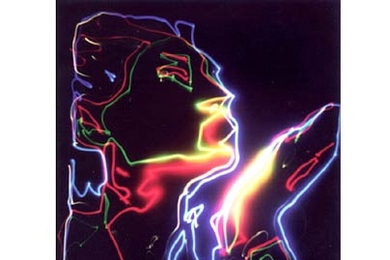 Now on view in the stairwell of the Student Street at the Stata Center, 'The Kiss' won MIT's Student Mural Competition. Jessica Banks and Daniel Paluska, both MIT graduate students, created the artwork using 'a robotic portrait artist that paints with light.'