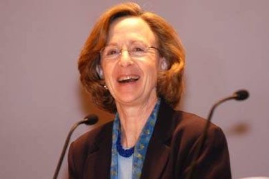 President Susan Hockfield cited challenges and expressed optimism about the future of MIT during an Institute-wide forum held May 23.