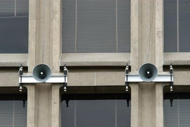 Through Friday, Sept. 16, between 12 and 1 p.m., the 35 speakers installed on the south faÃ§ade of the Green Building broadcast an abstract sound collage generated from research data collected in the ionosphere.