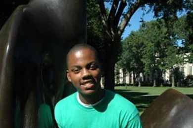 Freshman Jeremy McGee plans to study aerospace engineering at MIT.