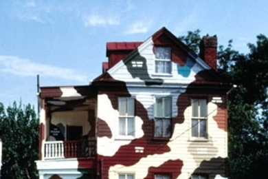 "Camouflaged History," by Mel Ziegler, is part of a new exhibit, "America Starts Here -- Kate Ericson and Mel Ziegler 1985-1995" at the List Visual Arts Center.