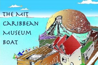 The Caribbean Museum Boat as envisioned in a poster by a student team in the annual MIT IDEAS Competition. The group won for best poster in the competition.