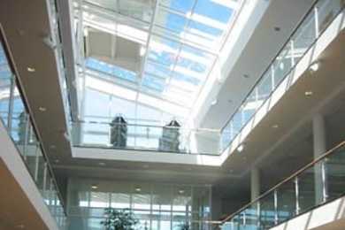 Researchers from MIT and Cambridge University are collaborating on in-depth studies of this building in Luton, England, which is cooled by natural ventilation. Their work includes on-site measurements, computer simulations and experiments with scale models.