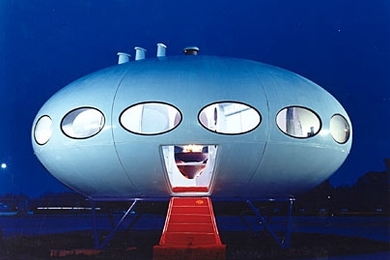 Mike Tannila's film 'Futuro: A New Stance for Tomorrow' documents the rise and fall of the plastic Futuro house designed by architect Matti Suuronen, shown in this still from the movie. The film will be screened Thursday, June 8, in Bartos Theater.