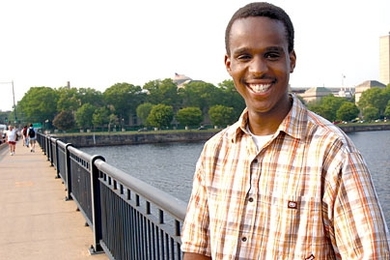Graduating senior Eric Mibuari used some of the skills he learned here at MIT to start a computer center in his hometown, Laare, Kenya.