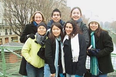 This year's winners of the Foreign Languages and Literatures' January Scholars in France Award are, back row, left to right, Laurie Burns, Jorge Alvarado, Mika Tomczack and Jacqueline Greene; front row, left to right, Louise Giam, Danielle Le and Francesca DeMeo.