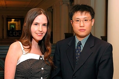 The Goodwin Medal went to graduate students Helena de Bres and Stephen Hon. <a onclick="MM_openBrWindow('awards-con-goodwin-enlarged.html','','width=509, height=583')">
<span onmouseover="this.className='cursorChange';">Open image gallery</span>
</a>
<noscript> <a href="awards-con-goodwin-enlarged.html">
<em>(no JavaScript)</em>
</a>
</noscript>