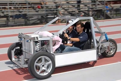 Students working to develop fuel-efficient cars at MIT this summer test out a prototype vehicle powered by electricity and fuel cells. <a onclick="MM_openBrWindow('vehicle-1-enlarged.html','','width=509, height=583')">
<span onmouseover="this.className='cursorChange';">Open image gallery</span>
</a>
<noscript> <a href="vehicle-1-enlarged.html">
<em>(no JavaScript)</em>
</a>
</noscript>