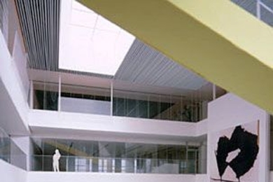 This image shows the plan for the the Media Lab's upper atrium.