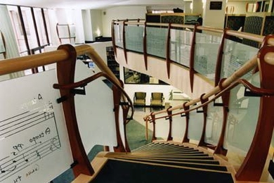 Interior of the newly renovated Rosalind Denny Lewis Music Library at MIT.