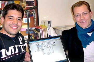 MIT Sloan M.B.A. students Jose Almirall, left, and Tom Duterme created mbabuzz.com to reduce anxiety among business school applicants.