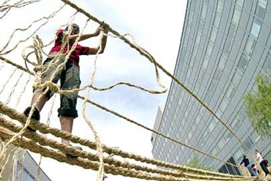 Freshman Alice Chang works on Chaka Stata. <a onclick="MM_openBrWindow('incanbridge2-enlarged.html','','width=509, height=583')">
<span onmouseover="this.className='cursorChange';">Open image gallery</span>
</a>
<noscript> <a href="incanbridge2-enlarged.html">
<em>(no JavaScript)</em>
</a>
</noscript>