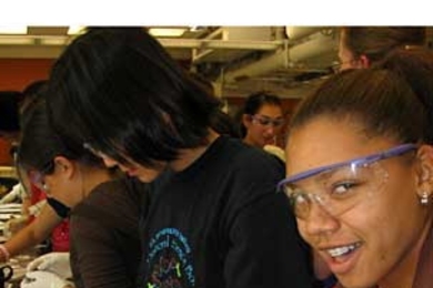 Christina Gillis, right, was a 2006 WTP student in mechanical engineering.