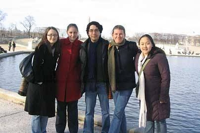 The 2007 January Scholars in France are, from left to right, Alice Macdonald '08, Natalie Rubinstein '07, Jerry Trejo '07, Anna Poukchanski '07 and Ting Ting Fu '07.
