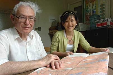 Civil engineering professor Herbert Einstein and former graduate student Artessa Saldivar-Sali. Saldivar-Sali developed the landslide risk-assessment system as part of her master's degree work with Einstein in 2004.
