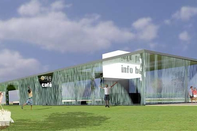 The Digital Water Pavilion at the 2008 World Expo in Zaragoza, Spain will contain an exhibition area, a cafe, and public spaces.