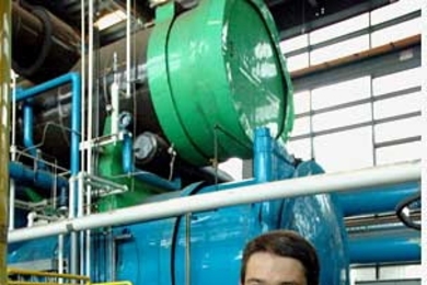Stephen Ansolabehere in MIT's Power Plant Facility
