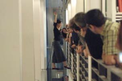 Tightrope walker Madeleine PrÃ©vost-Lemire.