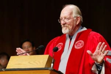 Robert M. Randolph addresses a crowd of hundreds of people Sept. 30 at Kresge Auditorium during his installation as MIT's first chaplain to the Institute.