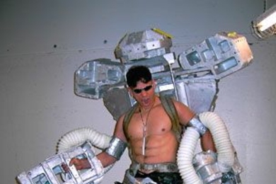 The MIT Dance Theater Ensemble's production of 'Madness at Mokuba' features giant robots (such as the one portrayed here by Kristof Erkiletian) among its many characters. <a onclick="MM_openBrWindow('anime-1-enlarged.html','','width=509, height=583')">
<span onmouseover="this.className='cursorChange';">Open image gallery</span>
</a>
<noscript> <a href="anime-1-enlarged.html">
<em>(no JavaScrip...