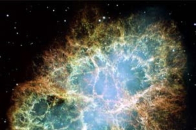 In one of the first significant scientific findings from the effort to detect gravitational waves, the team operating the Laser Interferometer Gravity-wave Observatory (LIGO) has reported that the pulsar at the center of the Crab Nebula must have an extremely smooth surface. Here the Crab Nebula is shown in a composite image taken by the Hubble Space Telescope.