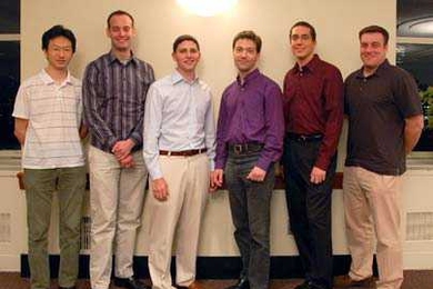 Nuclear Science and Engineering award-winners, from left, Yang Zhang, Erik Johnson, Dan Zaterman, Leonardo Patacchini, David Carpenter, Robert Holcombe.