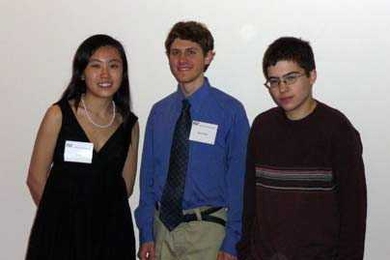 Sophomore Achievement Award winners: Fan Liu, Michael Blaisse, Sid Creutz