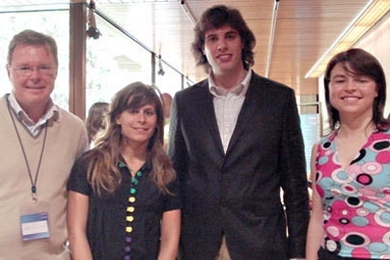 Winners of the 2008 Biocant Ventures Prize from the MIT Portugal Program's Bio-Teams, from left: researcher John Jones and students David Malta, Mariana Fernandes and Tatiana Aguiar.