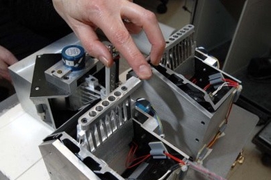 Researchers in RLE, led by Charlotte Reed, are using the sense of touch to develop communication aids for the profoundly deaf. The devices convert sound waves to vibrations, which the deaf person holding the device can feel, and help lip-readers identify sounds that can be difficult to distinguish visually.