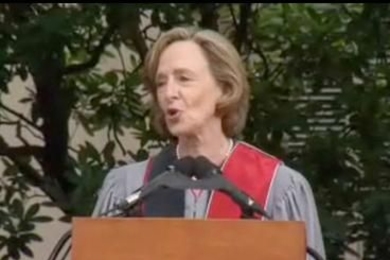 MIT President Susan Hockfield speaks to the incoming freshmen during Convocation.