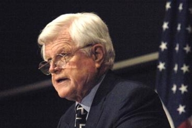 U.S. Sen. Edward Kennedy delivers the Karl Taylor Compton Lecture at MIT in April 2007.