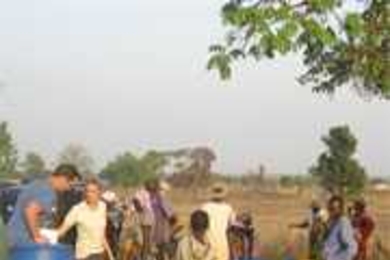 Members of Community Water Solutions, a Legatum Seed Grant team recipient for IAP 2009, work on their project in Ghana.