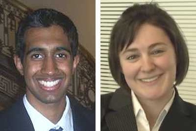 Vinayak Muralidhar, left, and Tanya Goldhaber.